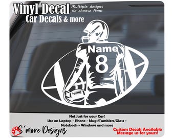 Football Car Decal Sports Vinyl Sticker Football Mom Decal Football Dad Sticker Custom Football Car Decal Sports Vinyl Decal for Coolers