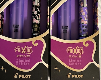 Limited Edition Anna Sui Frixion Zone Pens – Floral Designs, Black Ink