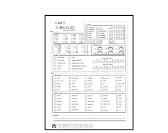 Plantilla personalizada Rocketbook Lista de verificación diaria, descarga digital en tamaño carta, incluye las 5 variaciones