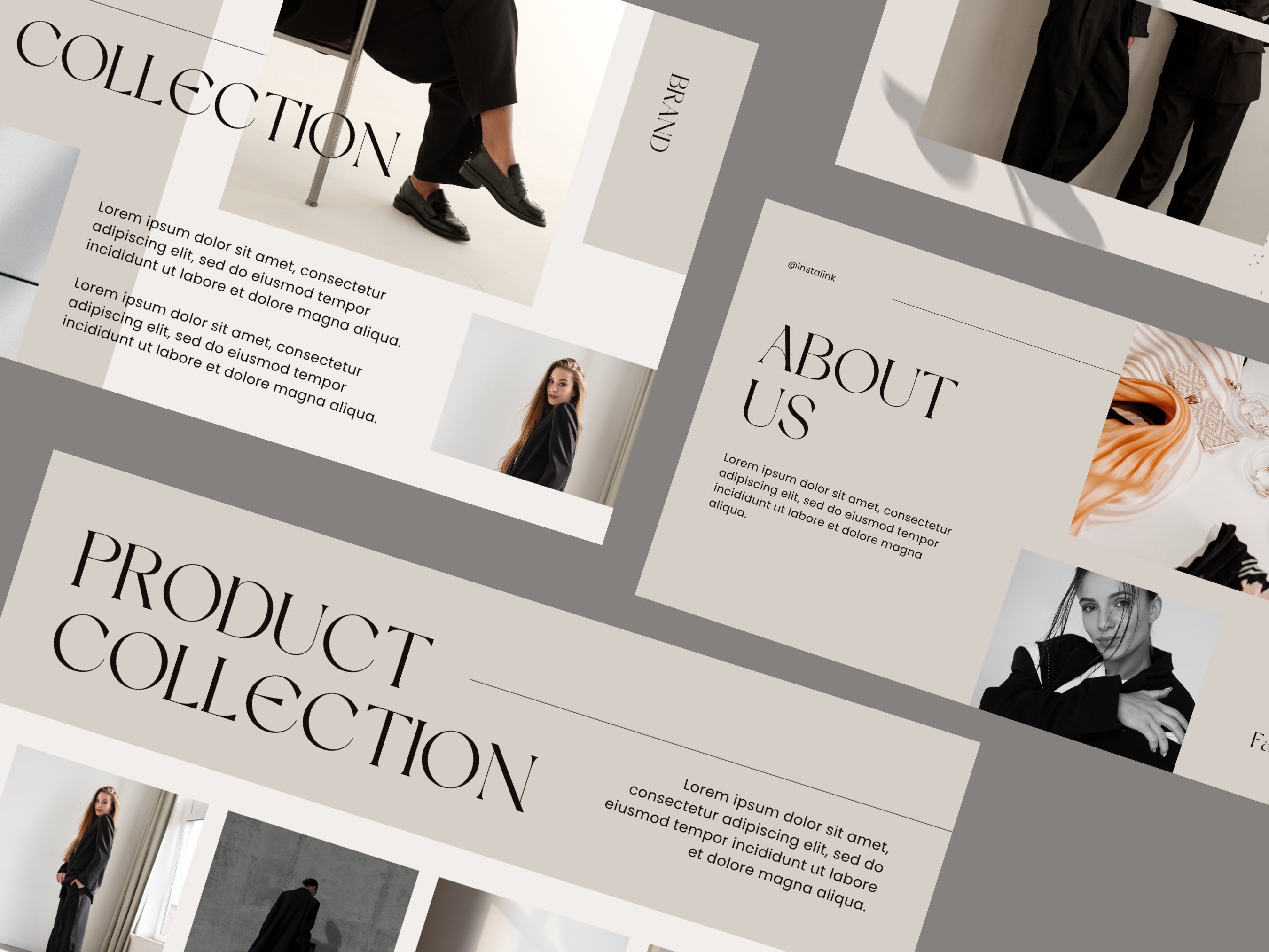 Powerpoint Template Fashion Business Slides Digital Download Modern ...