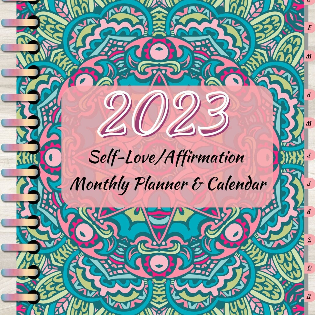 2023-boho-monthly-calendar-planner-journal-self-love-etsy