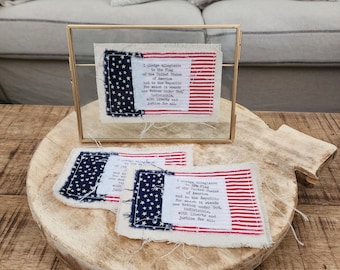 Frayed Pledge of Allegiance American Flag USA Patriotic
