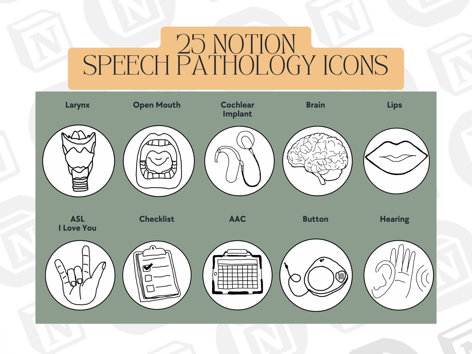 Notion Speech Language Pathology Icons - SVG and PNG Files- LeahStagnitta