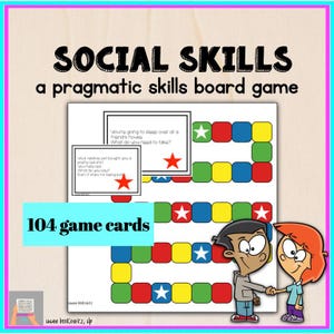 Jeu interactif d'habiletés sociales, activité d'orthophonie, école à la maison, pragmatique, jeu de cartes, ressources d'orthophonie pour l'apprentissage des langues