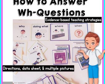 Actividad con preguntas WH / Recursos visuales para el autismo y los trastornos del lenguaje