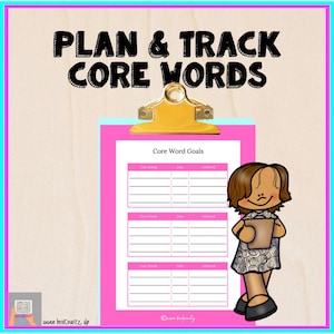 AAC Core Word Modeling Plan & Track Core Vocabulary Speech Therapy Special Education Organize Teaching Core Words Keep Data All Ages
