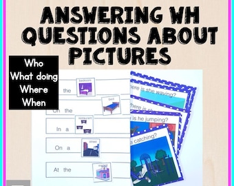 Tarjetas de terapia del habla con preguntas interrogativas / Autismo, Recursos para la educación en casa