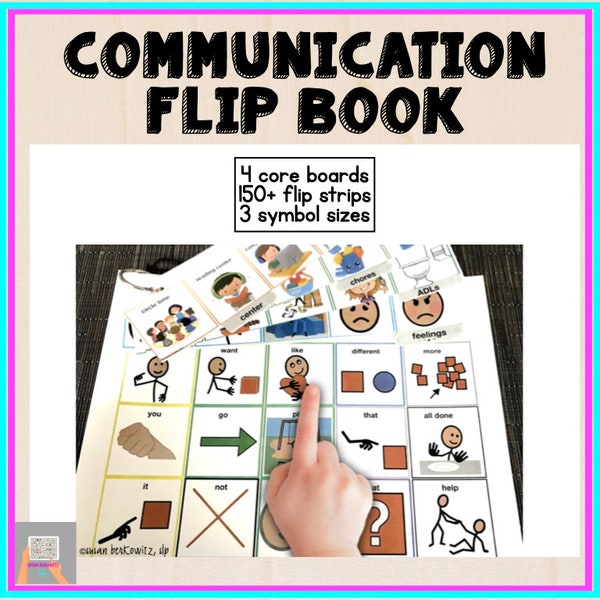 AAC Core Word Communication Boards Flip Book for Core and Fringe Vocabulary Core Word AAC Symbols Speech Therapy Autism Resources for SpEd