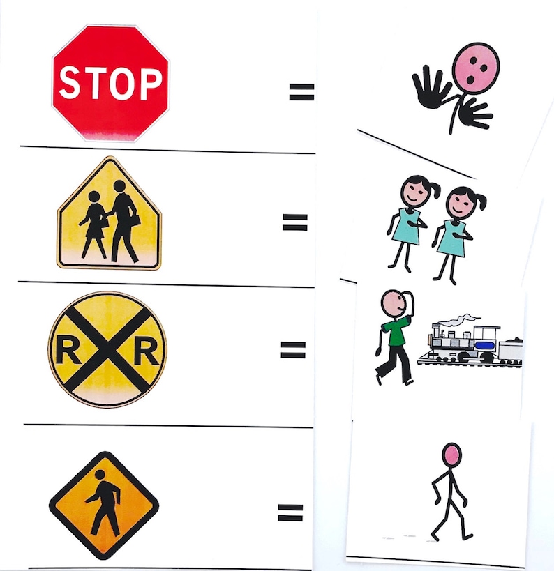 Community Safety Signs Meanings Language Activity Teach Safety Signs