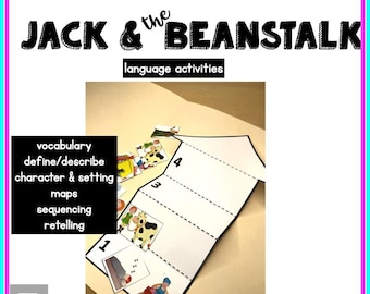 Logopedaktiviteter Jack och bönstjälken Sekvenskort Hemundervisning Berättande Utskrivbar Grafisk Organisatör Elementära Visuella Ledtrådar