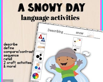 The Snowy Day Language Activities: Speech Therapy, Homeschool (PDF)