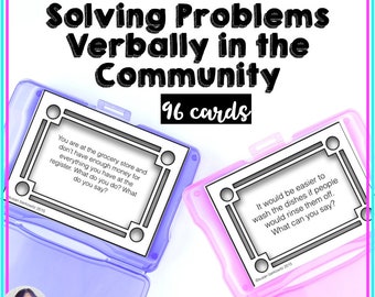 Problem Solving Cards: Social Skills, Autism Resource (96 Cards)