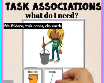 Task Association Cards | Speech Therapy, Life Skills, Autism Resource