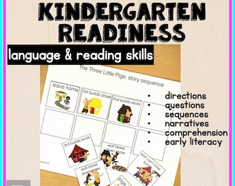 Kindergarten Speech Therapy Activities: Language & Reading (Digital Download)