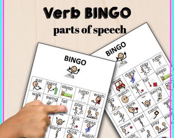 Verb Bingo Cards: Speech Therapy Language Game (Printable)