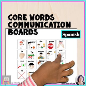 Spanish Communication Boards for AAC Core Words for Speech Therapy for Spanish Nonverbal Augmentative Communication Users in School or Home