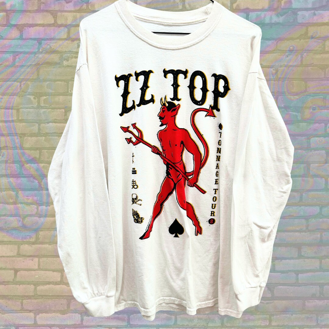 ZZ Top Tonnage Tour Long Sleeve Shirt Men's Large Graphic