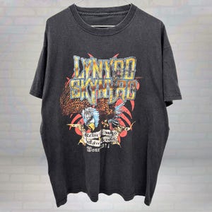 Retro Lynyrd Skynyrd ZZTop Faded Concert Tee - Retro Rock Band Shirt, Southern Rock Tour, 90s Music Apparel, Eagle Design, Size Large