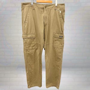 Vintage Wrangler Relaxed Baggy Beige Carpenter Y2K Pants Mens Size 38 Waist 32 Length