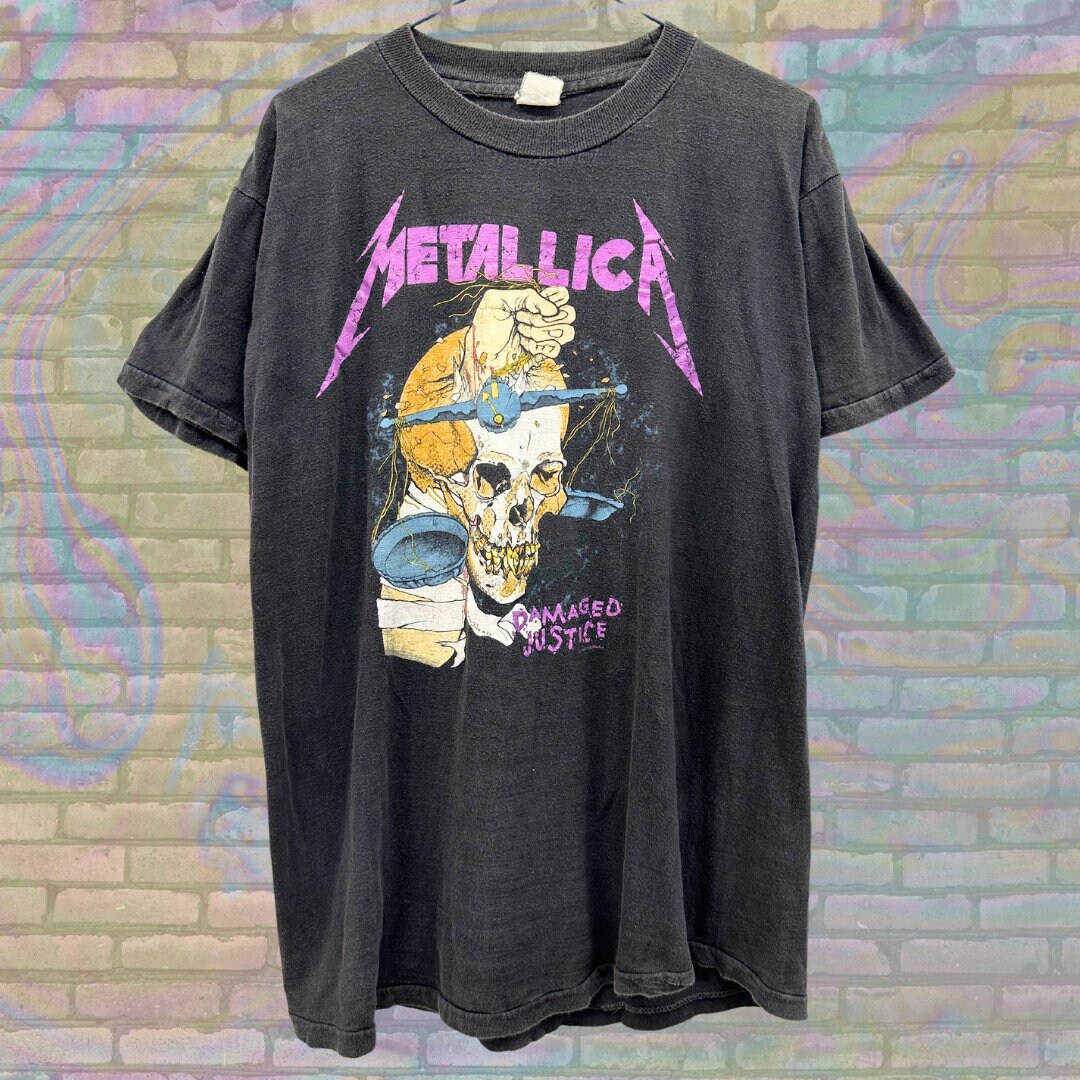 Metallica 1988 Damaged Justic Summer Tour Tshirt Large