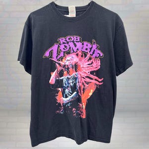Vintage Rob Zombie Graphic Tee, 90s Rock Band T-shirt, Concert Tour Shirt, Retro Music, Horror Rock T-shirt, Classic Band Tee, Size Large