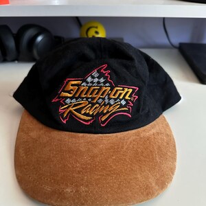 Vintage Snap-On Racing Hat • Suede Brim Motorsports Snapback • NASCAR Garage Workwear Cap • Y2K Racing Streetwear Hat