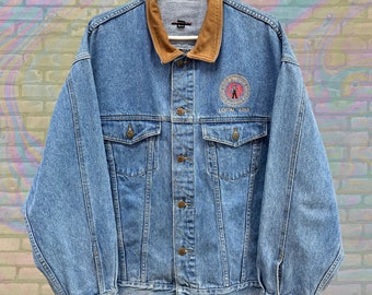 Veste en jean Trucker United Steelworkers of America XL unisexe des années 90 vintage Western Heavyweight Detroit Style