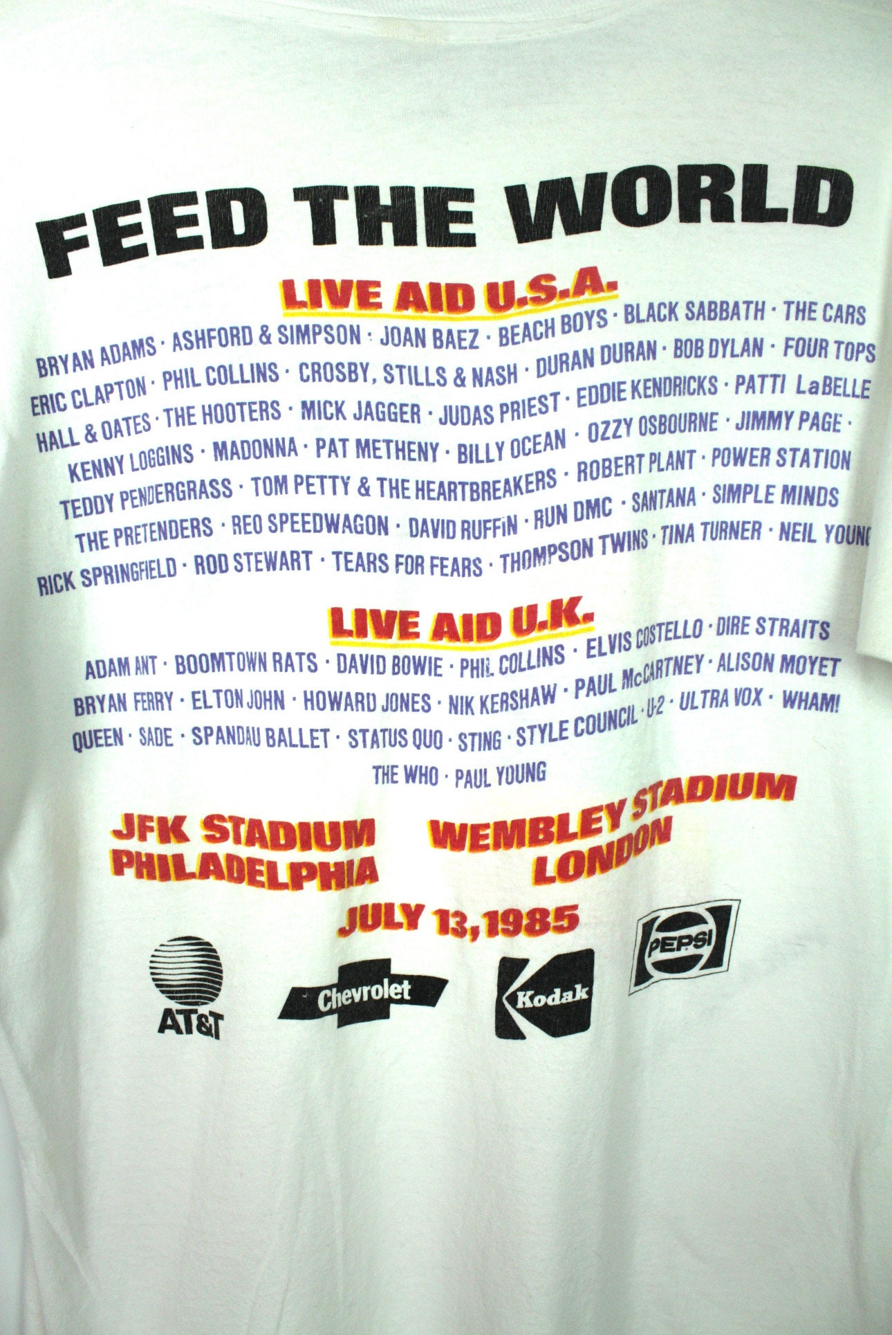 Live Aid Concert Music Gig Event Live 1985 Wembley 80s Gift