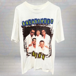 Vintage Backstreet Boys T-Shirt 90s Boy Band Graphic Tee Pop Music Fan Merch Retro Y2K Style Concert Shirt Unisex Size Large
