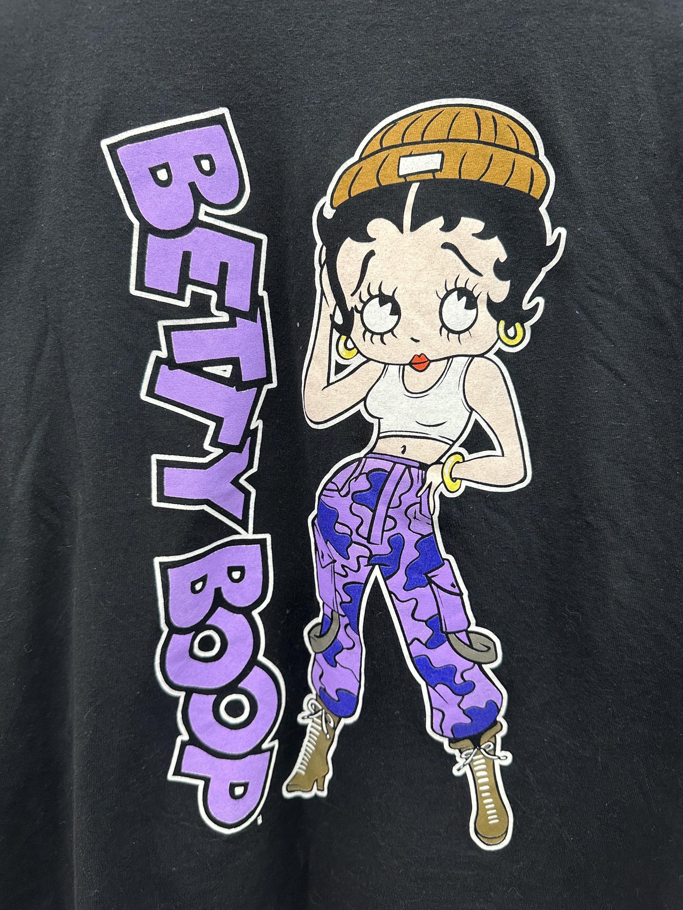 y2kヴィンテージBettyBoopベティベディちゃん紫パープル古着 レディース 古着 90s USA製 BOOP ベティ ブープ バイカー