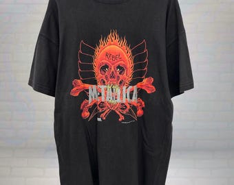 ボロ◎LLICA FLAME SKULL PUSHEAD XL Tシャツ 90s Metallica メタリカ バンドTシャツ Lサイズ FLAME SKULL