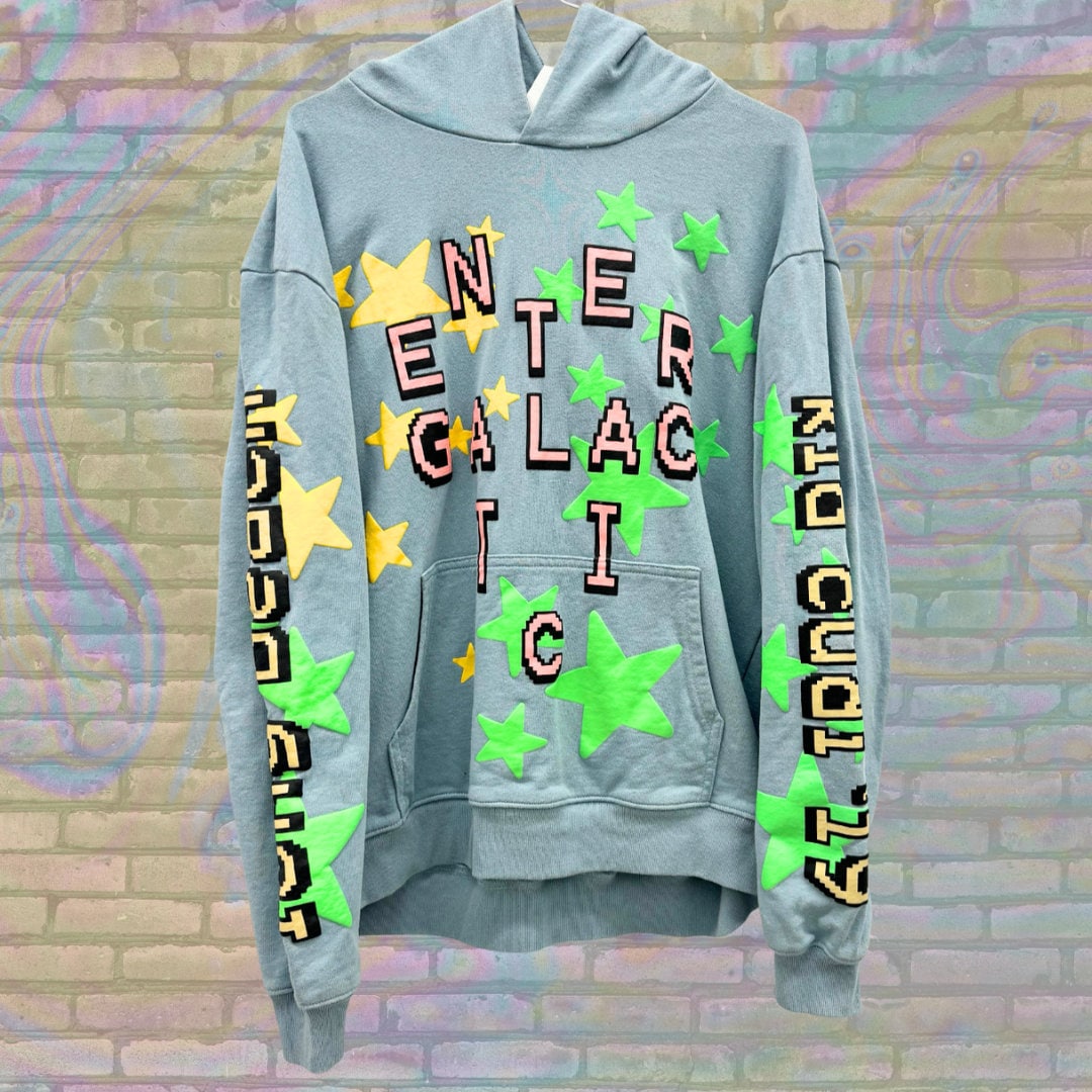 パーカー・フーディ Cactus Plant Flea Market Kid Cudi Enter Galactic Hoodie Blue 2020 New Kanye Cactus Plant Flea Market Kid Cudi Enter