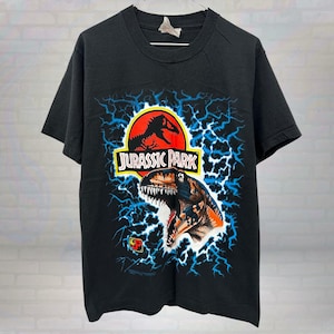 Vintage Jurassic Park Movie Promo T-Shirt | 90s Dinosaur Movie Tee | Retro Film Tshirt | Retro Universal Studios Fan Gift Shirt | Size Large