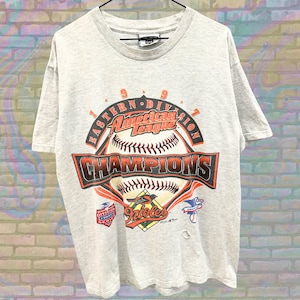 Baltimore Orioles 1997 Eastern Division Champions MLB Distressed Tshirt Large Unisex Sports Baseball Lee Heavyweight Made in USA