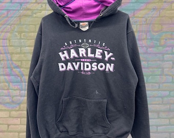 Harley Davidson レディース　フーディ y2k パーカー VTG Y2k 2000s Harley Davidson White Black Lace Wings Logo