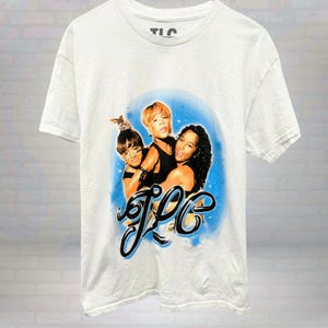 Retro TLC T-Shirt 90s R&B Girl Group Graphic Tee, Hip Hop Concert Tour Style, Retro Y2K Music Fan Shirt Size Medium
