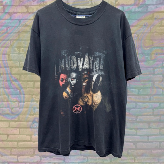 RARE Vintage Mudvayne Band Faded Tshirt, Black Y2K Metal Tee