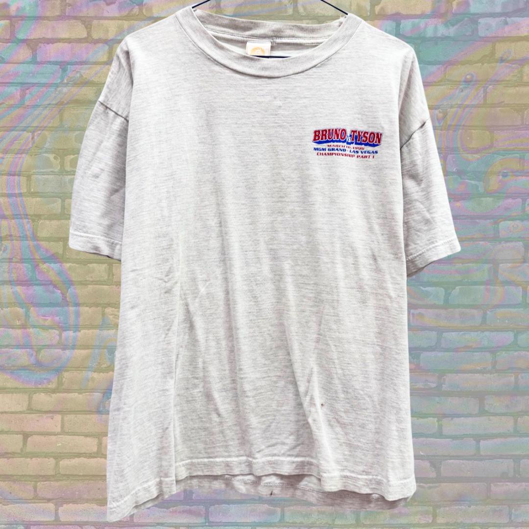 （値下げしました❗️）タイソンVSブルーノ戦オフィシャルTシャツ 希少なヴィンテージ ブルーノ vs タイソン ボクシング T シャツ