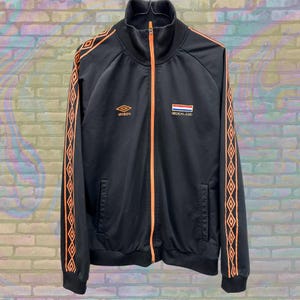 Vintage Umbro Netherlands Y2K Track Jacket - Black Dutch Football Jacket - Retro Zip-Up Sportswear - Netherlands Soccer Jacket - Size Large
