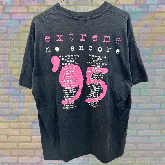 冬ギフト  RARE Extreme No Encore 1995 Japan Tour Tshirt XL Unisex 90s ミュージシャン