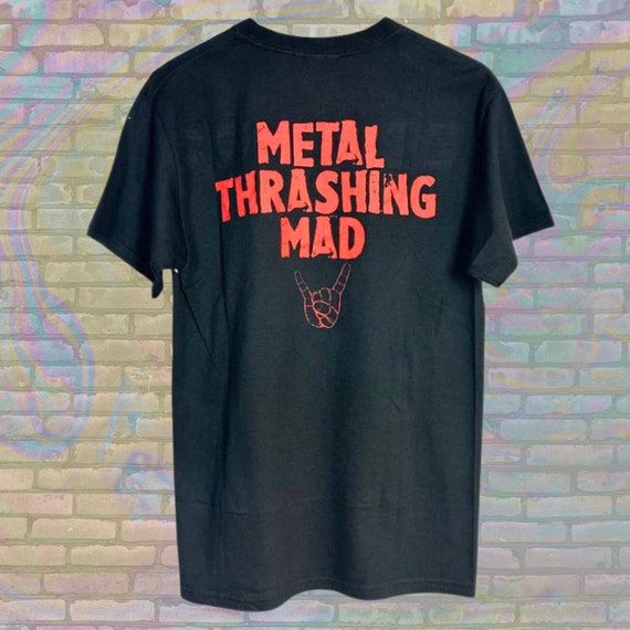 ミュージシャン Vintage Anthrax l Thrashing Mad Vintage Deadstock Anthrax Metal Thrashing Mad T-shirt