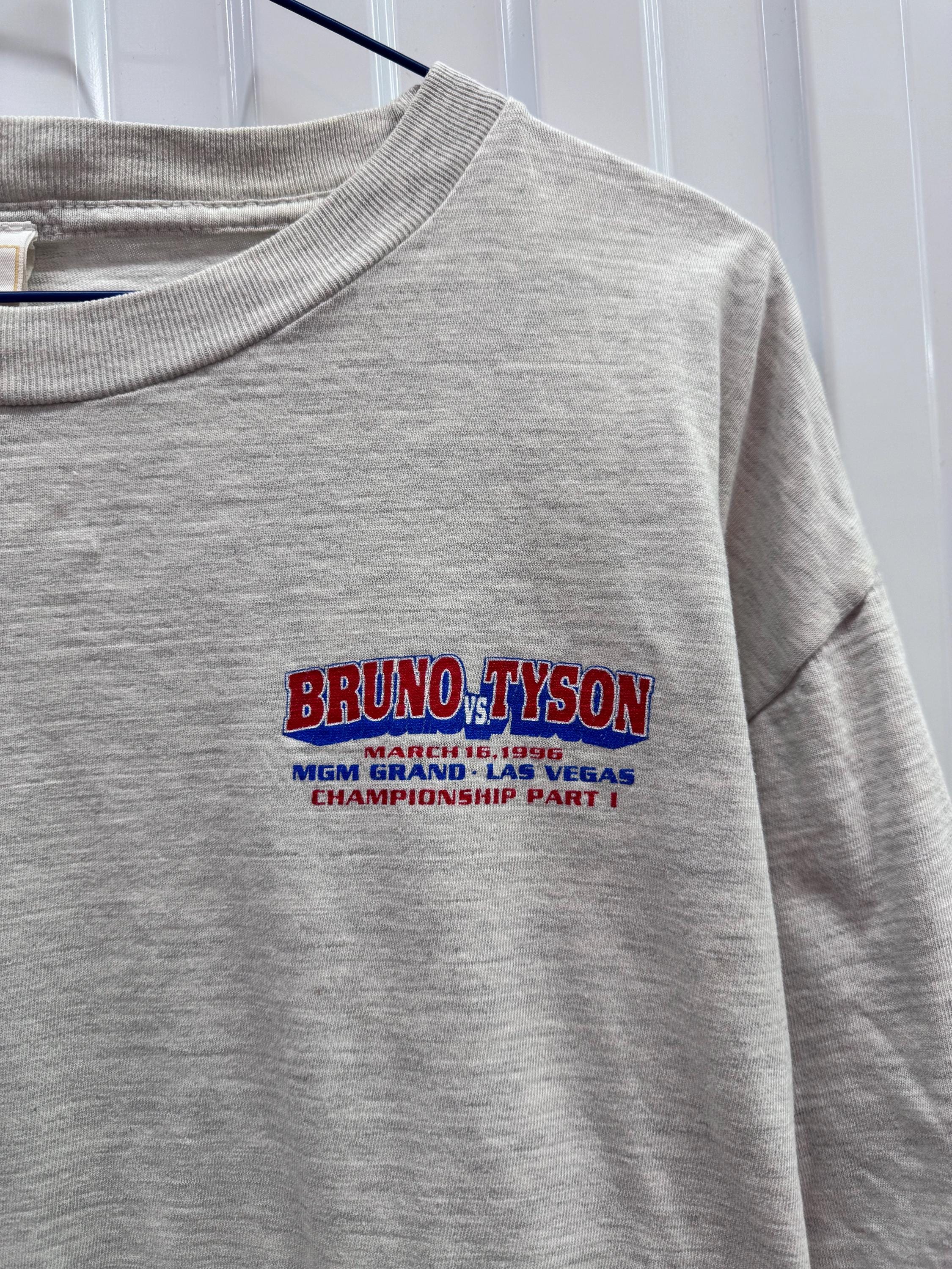（値下げしました❗️）タイソンVSブルーノ戦オフィシャルTシャツ 希少なヴィンテージ ブルーノ vs タイソン ボクシング T シャツ