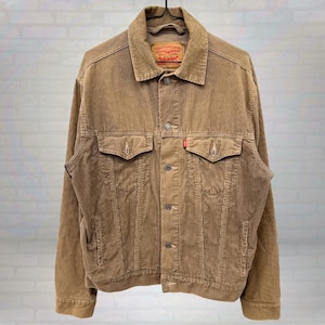 Vintage Levi’s Corduroy Trucker Jacket | Brown Y2K Levi’s Sherpa-Lined Style | Retro Fall Layer | Y2K Streetwear Outerwear Size Medium