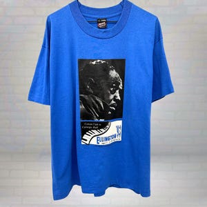 Vintage Duke Ellington T-Shirt 1993 Tour Jazz Tee | Cotton Club Carnegie Hall Tribute | Rare Blue Music Legend Shirt Unisex Gift Size XL