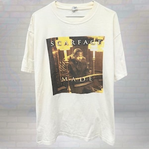 Vintage Scarface M.A.D.E Album T-shirt, Y2K Rap Tee, Classic Hip-Hop Apparel, Tony Montana Retro Shirt, Iconic Scarface Merch, Size XL