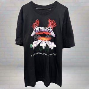 Vintage Metallica Master of Puppets Tee | Y2K Reprint Rock Band T-Shirt | Rare Heavy Metal Concert Shirt | Retro Streetwear Vibe Size Large