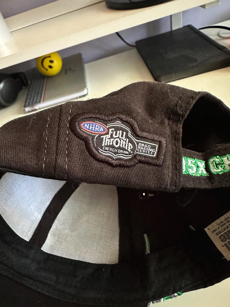 Vintage John Force Racing Flame Hat • NHRA Drag Racing Cap • Y2K Motorsports Dad Hat • Retro Racing Streetwear Cap image 4