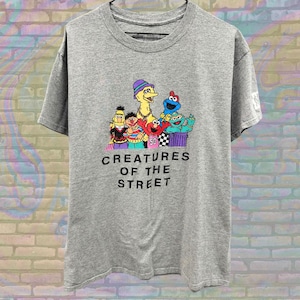 Creatures of the Street Sesame Street Tee, Funny Vintage Style Sesame Street Shirt, 90s Aesthetic Tshirt, Pop Culture Streetwear, Size Large