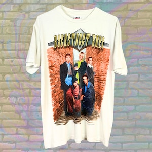 バックストリート ボーイズ 1997 グループ ポートレート プロモーション写真 アンビル Tシャツ ミディアム ユニセックス 90年代 ヴィンテージ ミュージック ポップ ボーイバンド ノスタルジック アメリカ製