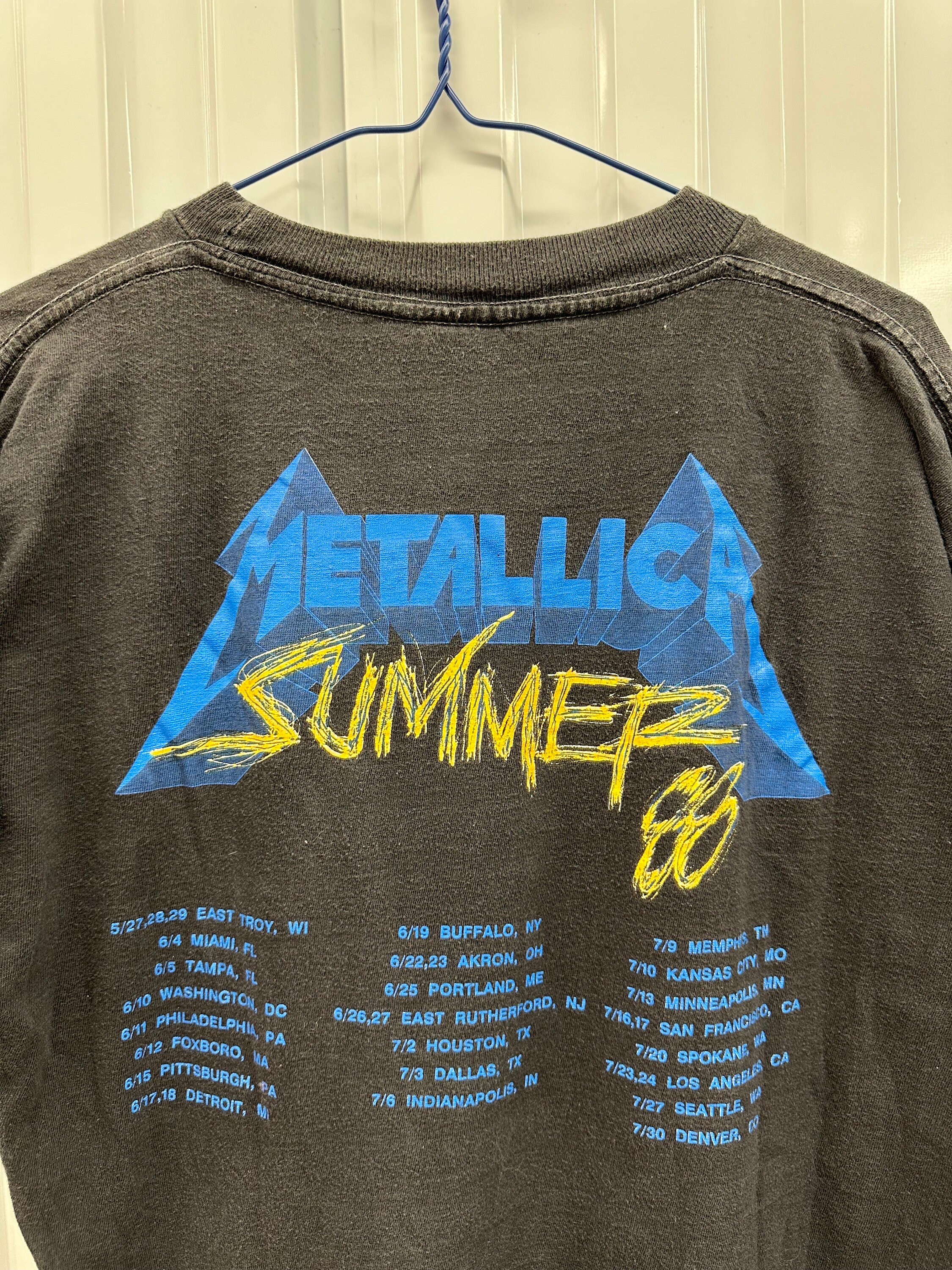 Metallica 1988 Damaged Justic Summer Tour Tshirt Large
